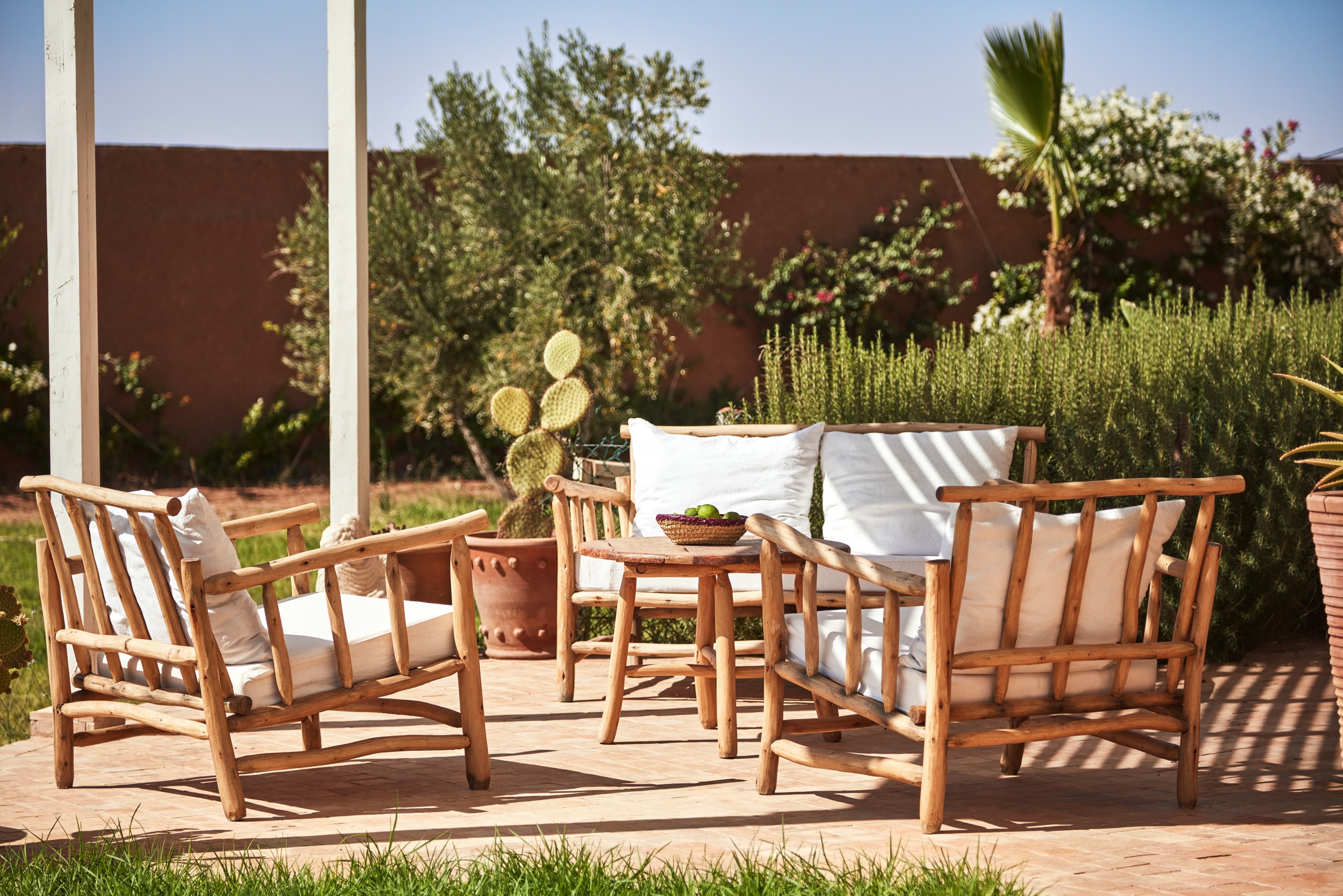 Riad interior with traditional decoration